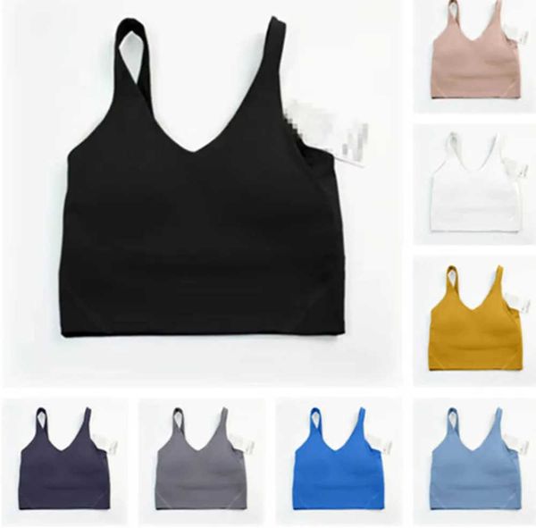 

2023yoga outfit lu-20 u type back align tank gym clothes women casual running nude tight sports bra fitness back bra beautiful underwear ve, Black;white