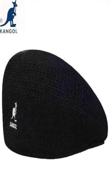 

kangol kangaroo wool mesh beret with steel seal01234564468301, Blue;gray