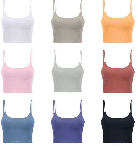 

ll-008 bra align yoga sport high impact fitness seamless gym women active wear workout vest sports same style bra thin sell, Black;white