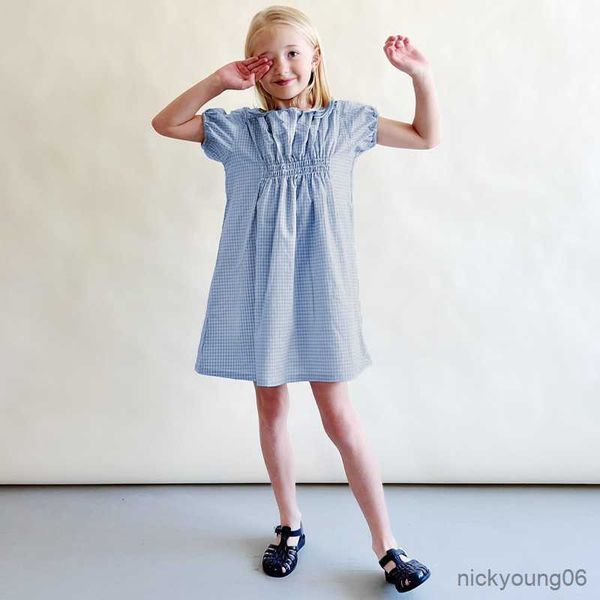 

girl's dresses summer fresh girls short-sleeved dress 2023 new children's casual loose pleated cotton and linen tz266 r230607, Red;yellow