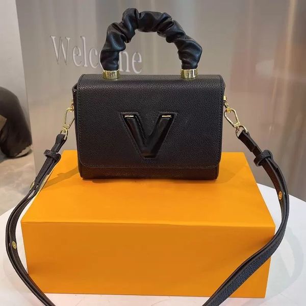 

2023 twist mm handbag crossbody bag genuine leather classic letter scrunchie handle flap messenger bags detchable shoulder strap gold-color, Black;red