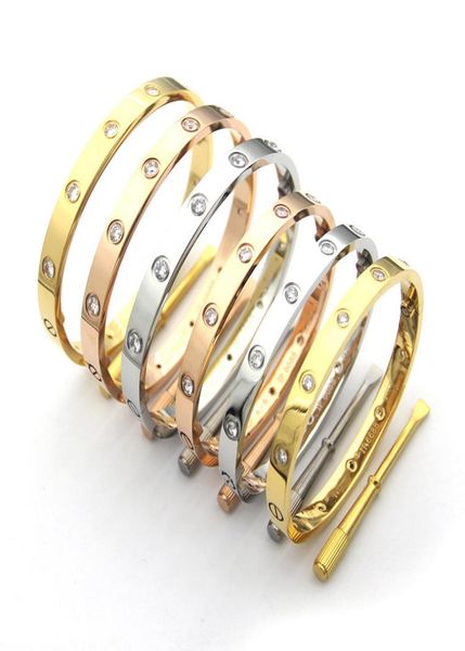 

luxury bangle female stainless steel screwdriver couple love bracelet mens fashion jewelry valentine day gift for girlfriend acces1830680, Black