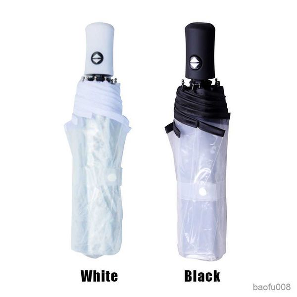 

umbrellas fully automatic portable anti travel umbrella outdoor beach lightweight durable bubble transparent gift triple folding r230607