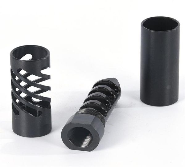 

223 556 muzzle device 12x28 thread with spiral cut shroud and outer sleeve muzzle brake2473471