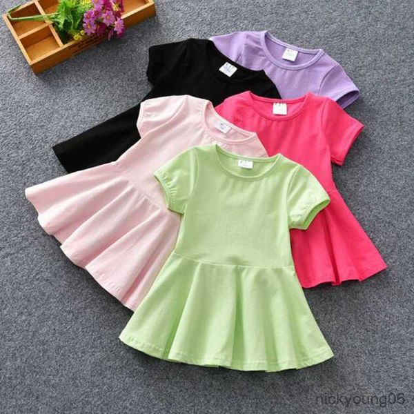 

girl's dresses 2019 new children's clothing summer girl dress baby short-sleeved cotton r230607, Red;yellow