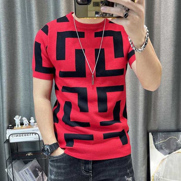 

3 color men summer knitted tshirt 2022 korean o-neck short sleeve tees streetwear male social club slim fit casual t-shirt, White;black