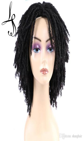 

6quot short soft brown synthetic wigs for black women faux locs dreadlock dreads braiding crochet fiber american hair wig5500697