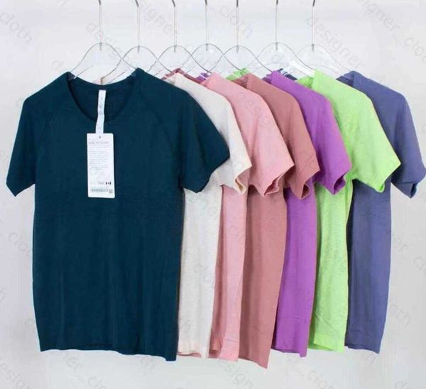 

lu-2.0 swiftly tech women's short sleeved seamless yoga t-shirt slim fit light fast dry sports shirt wicking knit fitness breathable hi