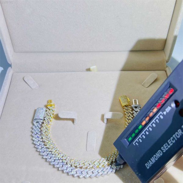 

ready to ship custom lock iced out hiphop 8mm vvs moissanite full diamond cuban link chain necklace, Silver