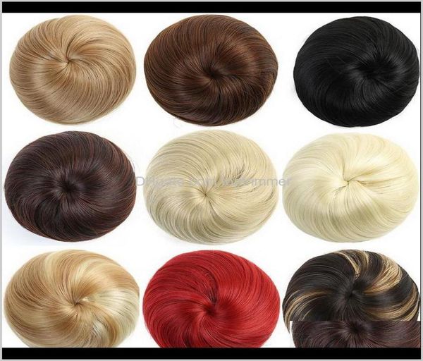 

chignons extensions products drop delivery 2021 rubber band bun with clipin design extension synthetic roller fast scrunchie fasi1484364, Black;brown