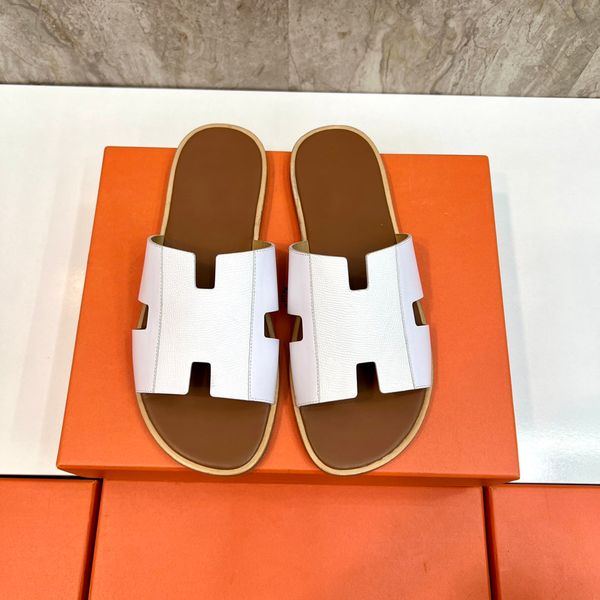 

men's slippers designer leather sandals izmir flip-flop oran summer luxury calfskin leather men's slippers beach slippers europe 3, Black