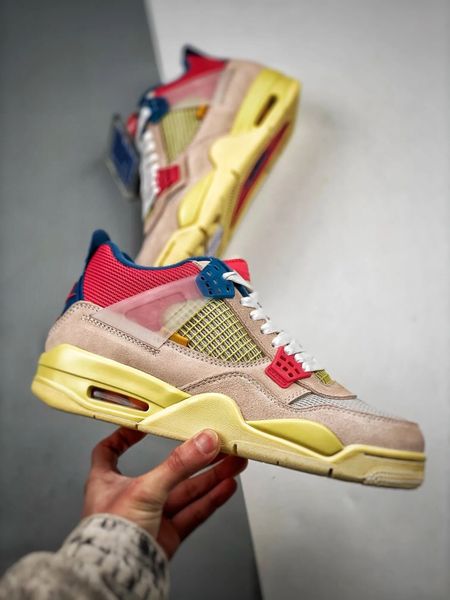 

classical men women shoes og jumpman 4s basketball shoes guava yellow red blue outdoor sneaker trainers designer sports sneakers size us5.5-
