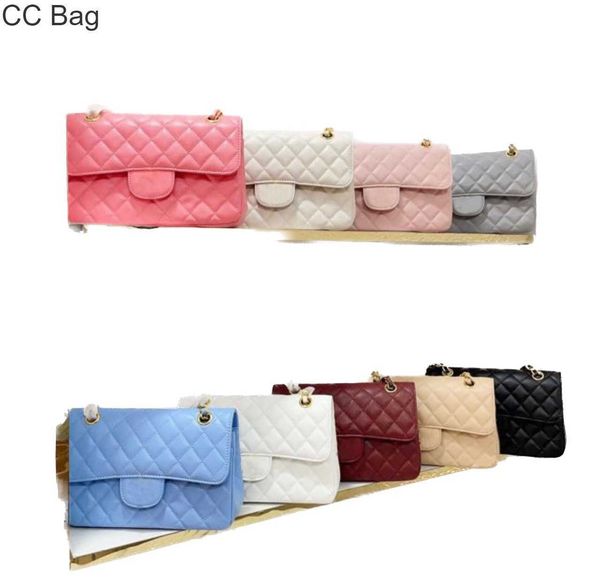 

cc bag 9a wholesale luxury bag cc classic flap handbags with gold silver hardware small cf caviar bags min tote bag messenger clutch black p, White