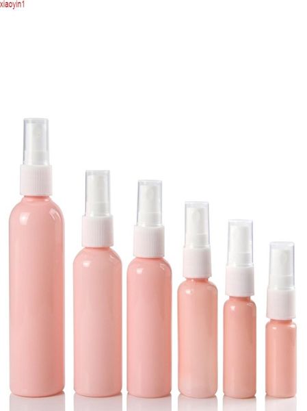 

10ml 20ml 30ml 50ml 100ml plastic spray bottle empty round pink and white lip packaging container refillable bottles 5pcshigh quat3086397
