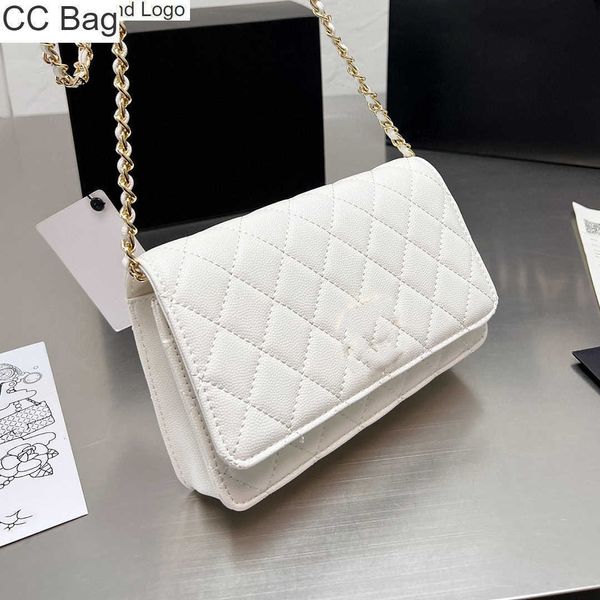 

cc bag 9a shoulder luxury cc bags classic woc mini flap shoulder bags clutch quilted matelasse crossbody cowhide trendy chain bag serial gen, White