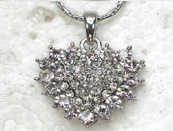 

12pcslot whole crystal rhinestone heart pendant fashion necklaces f1645934820, Silver