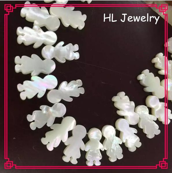

crystal 60pcs/lot 8*14mm white girl shape and boy mother of pearl shell diy jewelry