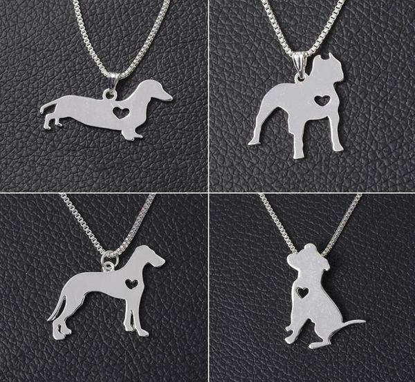 

new arrival explosive necklace love dog pendant chain closure chain jewelry wfn615 with chain mix order 20 pieces a lot9513429, Silver