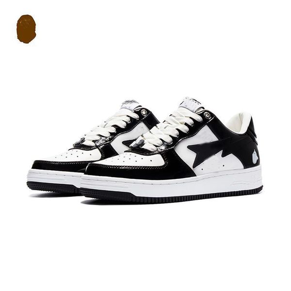 

men'ss sta sk8 skateboard men's and women's bapesta camouflage low-sneakers designer bapesta casual shoes., Black