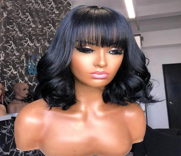 

curly virgin wig malaysian remy hair part human hair wigs for women natural color full machine made wigs with bangs9436954, Black;brown