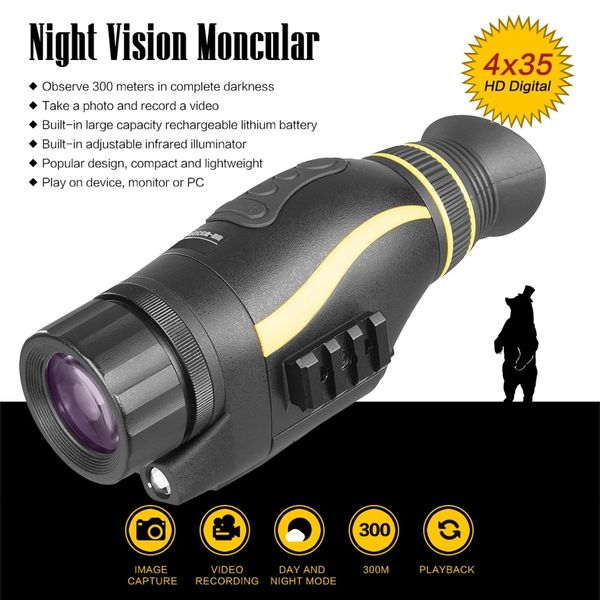 

4x35 hunting infrared digital image & video recording night vision device night monocular ir telescope night vision for hunting