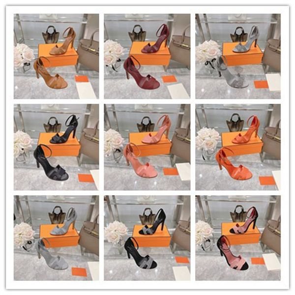 

sandals famous designer women luxury designer leather ladies high heels sandals summer shoes fashion beach women slippers drag 35-42 designe, Black