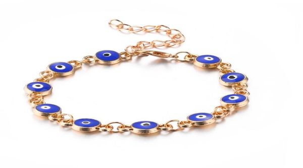 

ajustable size blue eye lucky charm bracelet for women girls elegant turkish silver gold plating party wedding ps29368871199, Black