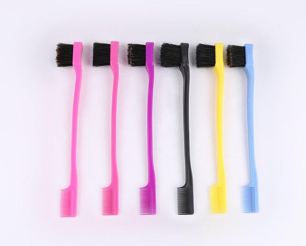 

beauty double sided edge control hair comb hair styling tool hair brush toothbrush style eyebrow brush whole8476272, Silver