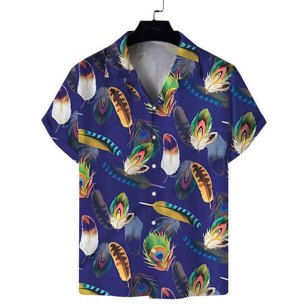 

hawaiian men's shirt short sleeve oversized d printing anime coconut tree pattern male clothes harajuku summer lne, White;black