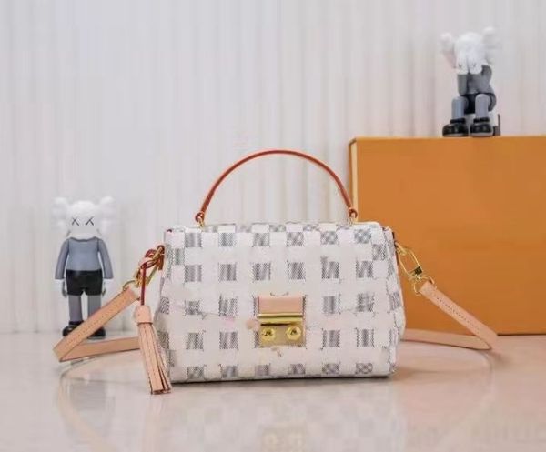 

luxury designer bags women handbag messenger shoulder bag flap plaid tassel handel fashion satchel lady presbyopic