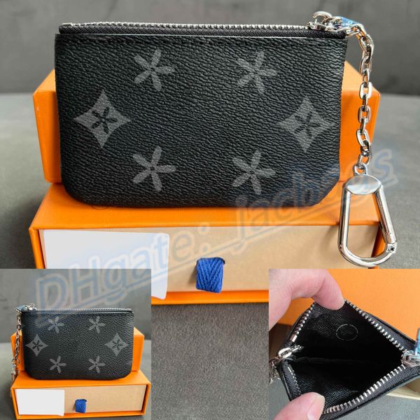 

fashion m62650 womens key coin purse mens designer wallet white flower poke card holder keychain leather pochette luxury small zippy wallets, Red;black