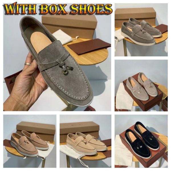 

loro piana casual shoes summer charms walk suede moccasins men women designer sneakers leather loafers pink loropiana loafer mens womens out, Black