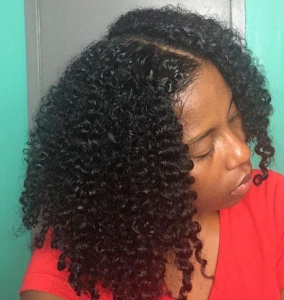 

silk lace front wigs kinky curly glueless full lace human hair wigs silk base 5x45 bleached knots3216277, Black;brown