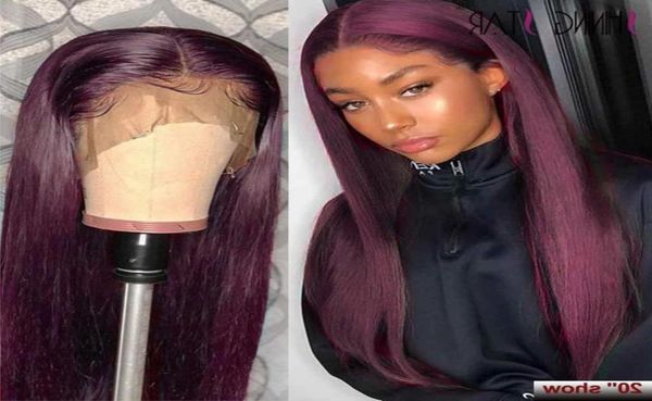 

straight burgundy 99j colored 131 front human hair wig peruvian remy lace part shining star 150 pre plucked5996513, Black;brown