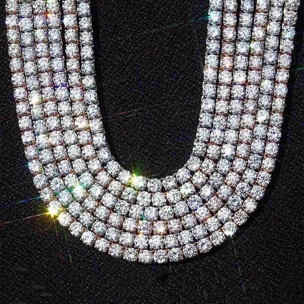 

men's iced out 1 row tennis chain 2.5mm 3mm 4mm 5mm 6mm necklace hip hop jewelry 16 to 30 inches available, Silver