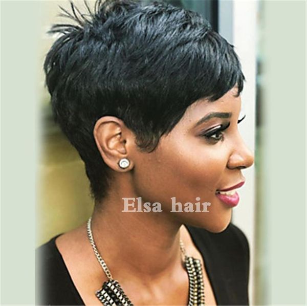 

short pixie cut wigs for african american women rihanna short pixie human hair machine made wig for black women in stock4898005, Black;brown