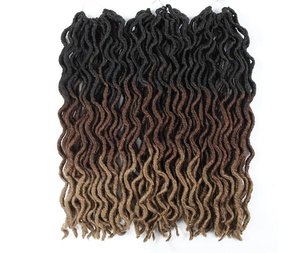 

lans 20inches soft dreads dreadlocks hair ombre curly crochet hair synthetic braiding hair extensions goddess faux locs5778599, Black