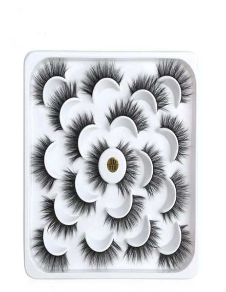 

new 10 pairs fashion false eyelashes reusable fake 3d mink eyelashes makeup natural thick long eyelash extension6542176