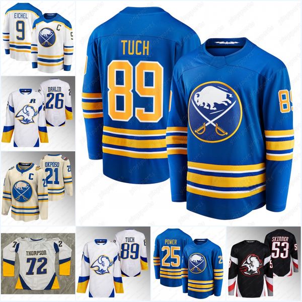 

# 89 alex tuch sabres reverse retro jerseys 53 jeff skinner72 tage thompson 25 owen power 26 rasmus dahlin 24 dylan cozens craig anderson gr, Black;red