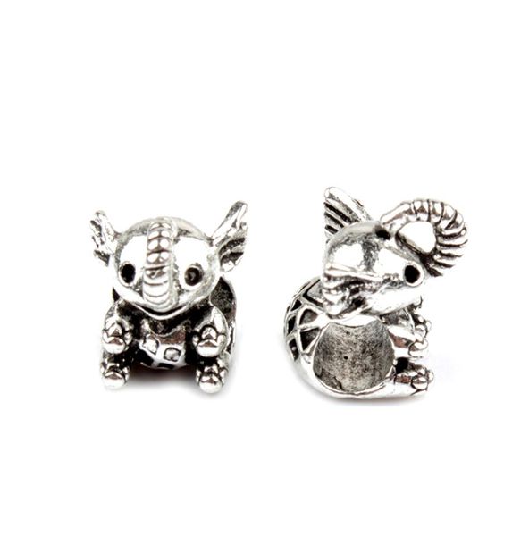 

fashion charms jewelry findings and components cute elephant bead alloy unique style big hole for pan european bracelet7732345, Bronze;silver