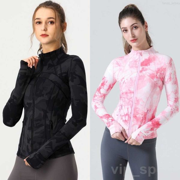

lu align lu define yoga long women camouflage jacket full zip outdoor sportswear thin running coat sport jackets athletic activewear clothin, White;red