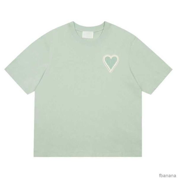 

designers amis paris t-shirt spring classic heart solid color big love round neck short sleeve tees for men and women nmqs, White;black