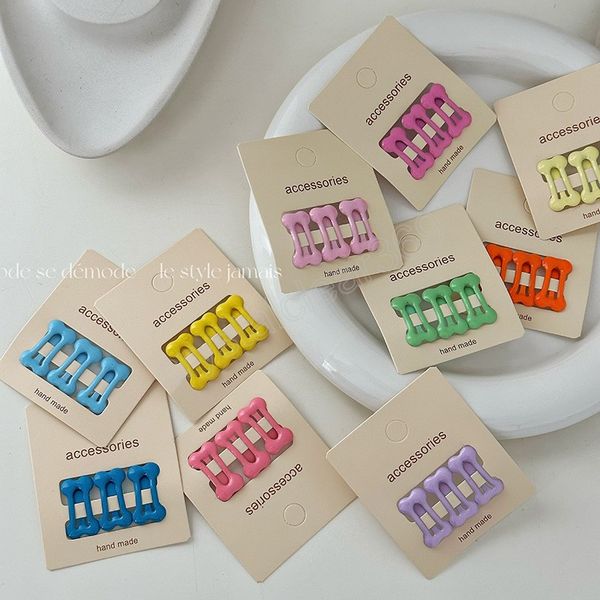 

3pc/set girls cute bone mini bb hair clips boutique candy color barrettes korean side clips hairgrips women hair accessories, Slivery;white
