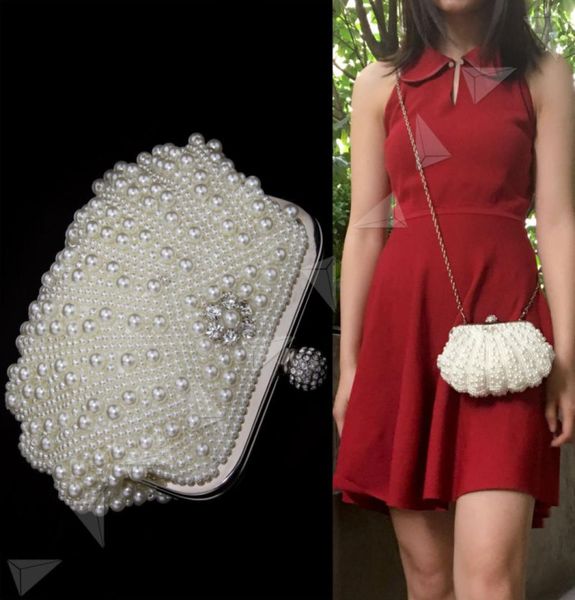 

wedding bridal bag clutch beaded evening handbag pearl shell clutch bag evening bridal bag wedding fashion prom handbag6869731, Black