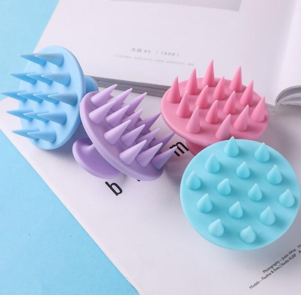 

silicone shampoo scalp hair massager comb bath massage shower brush care tool3359360, Silver
