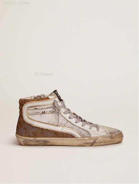 

high dirty shoes designer luxury italian vintage handmade slide cracked leather and leopard suede sneakers, Black