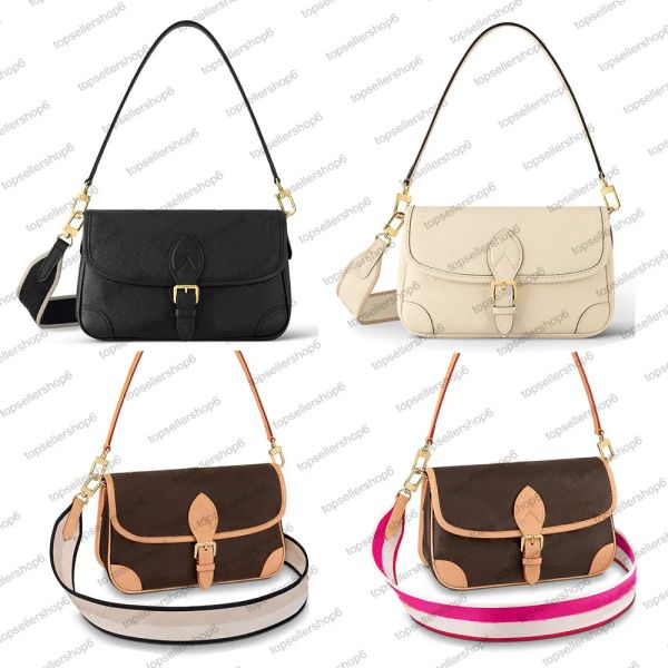 

m46386 diane shoulder bag women fashion designers empreinte handbags 24cm vintage with jacquard/leather 2 straps women's leather crossb