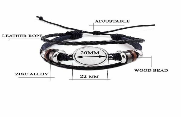 

fashion jewelry diy multi layer leather bracelet bangle blank base fit 20mm round po glass cabochon setting bezel tray jewelry 6292481, Golden;silver
