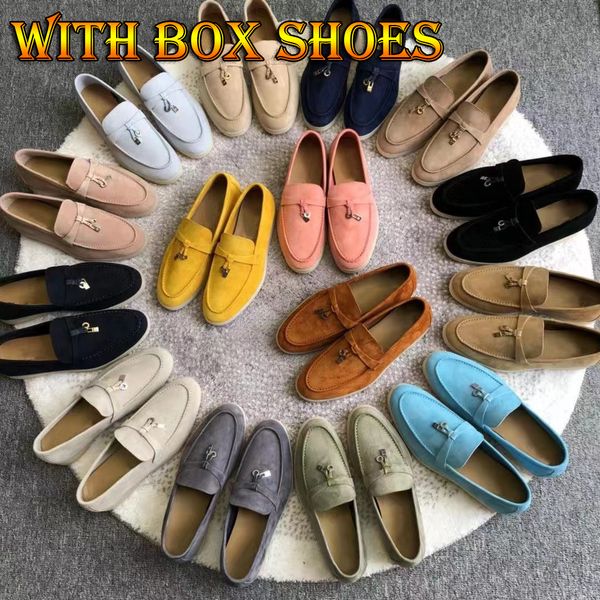 

loro piana summer charms walk loafers casual shoe mens womens round toe mental decor chic designer luxury flats slip on thick sole buckle fl, Black