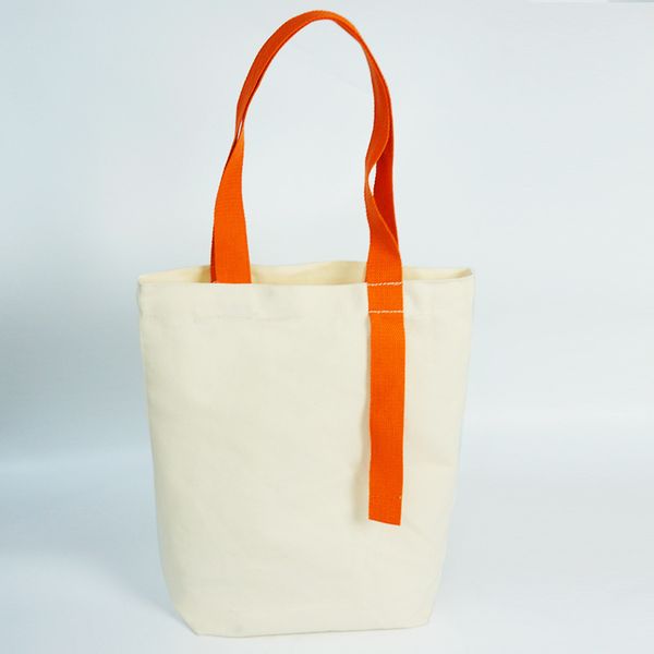 

dhl50pcs shopping bags diy white blank canvas large capacity vertical design single handbag